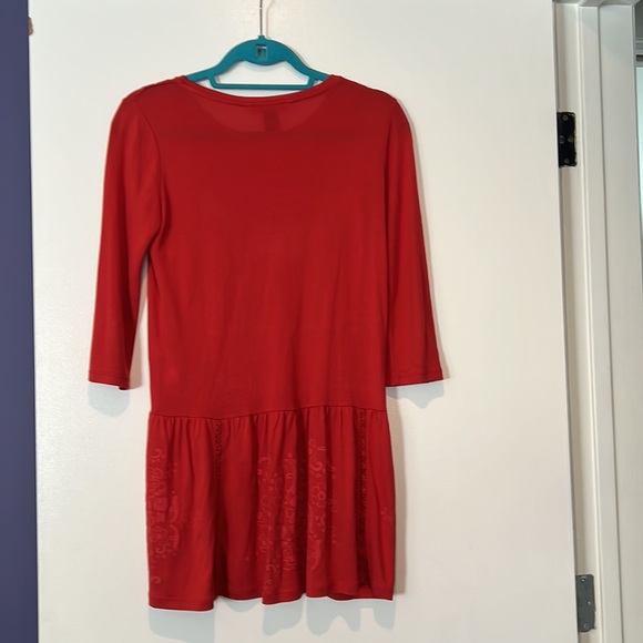 Desigual Tunic/mini dress red size S 3/4 sleeves - Picture 4 of 11